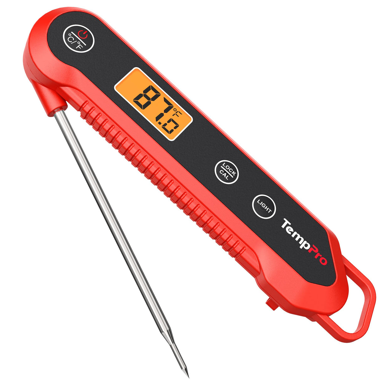 TempPro 3-Sec Instant Read Meat Thermometer Digital, ±0.9°F Accuracy, Waterproof & Backlight Food Thermometer for Cooking, Oil Fry Candy Meat Probe for Kitchen, BBQ, Oven, Grill, Smoker with Magnet TempPro