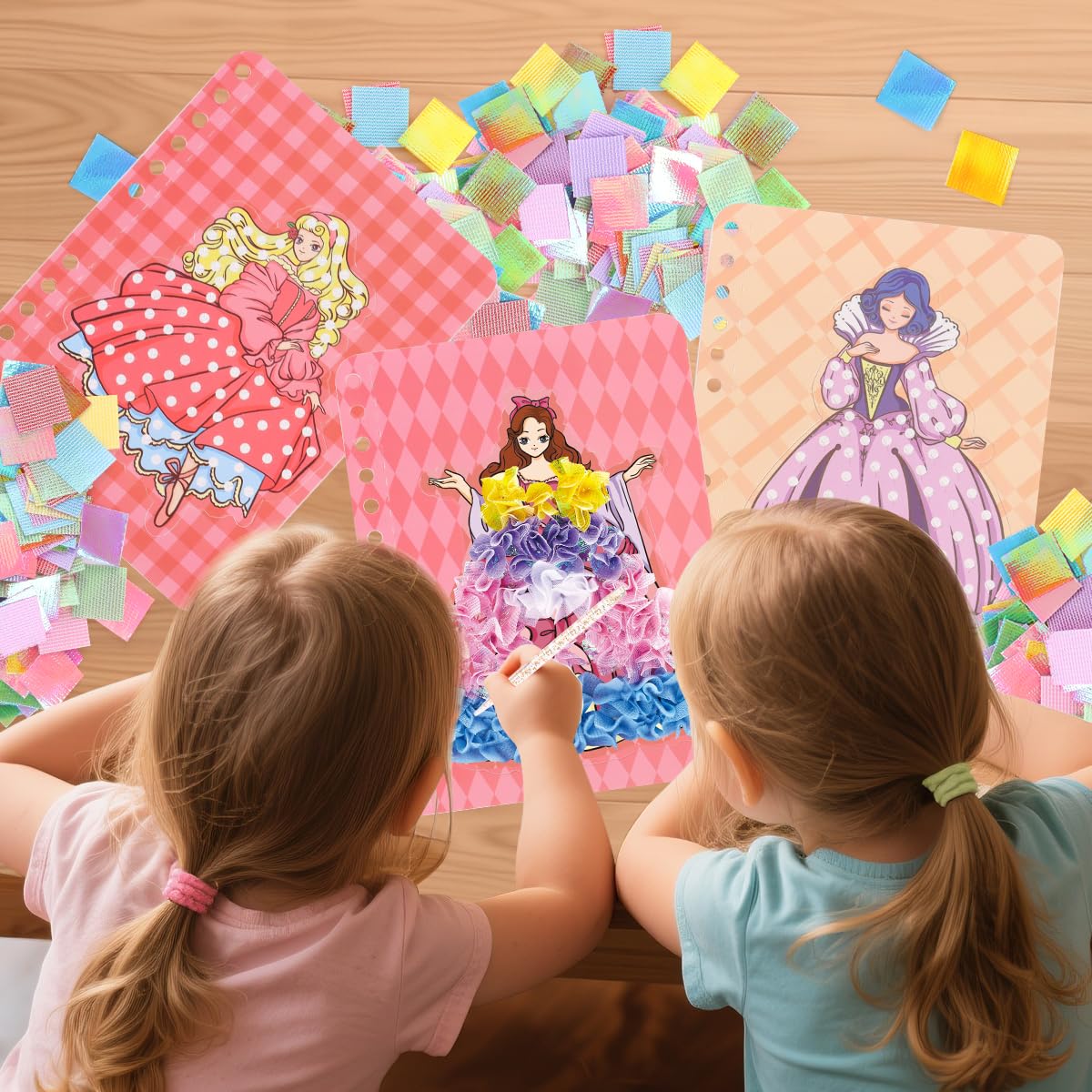 BLXIN Poke-Art Princess Craft Kit, Girls DIY Paper Art Set with Castle, Creative Educational Activity,Crafts Gifts for Girls Ages 3-8, DIY Activity BLXIN