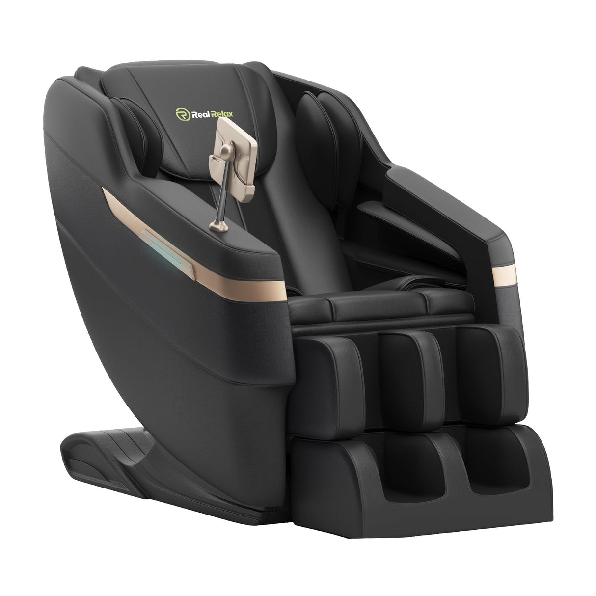 Real Relax 2025 Full Body Massage Chair, Zero Gravity Shiatsu Massage Chair Recliner, Waist and Calf Heating, Foot Massage, Bluetooth, Large Control Screen (Black and Gold) Real Relax