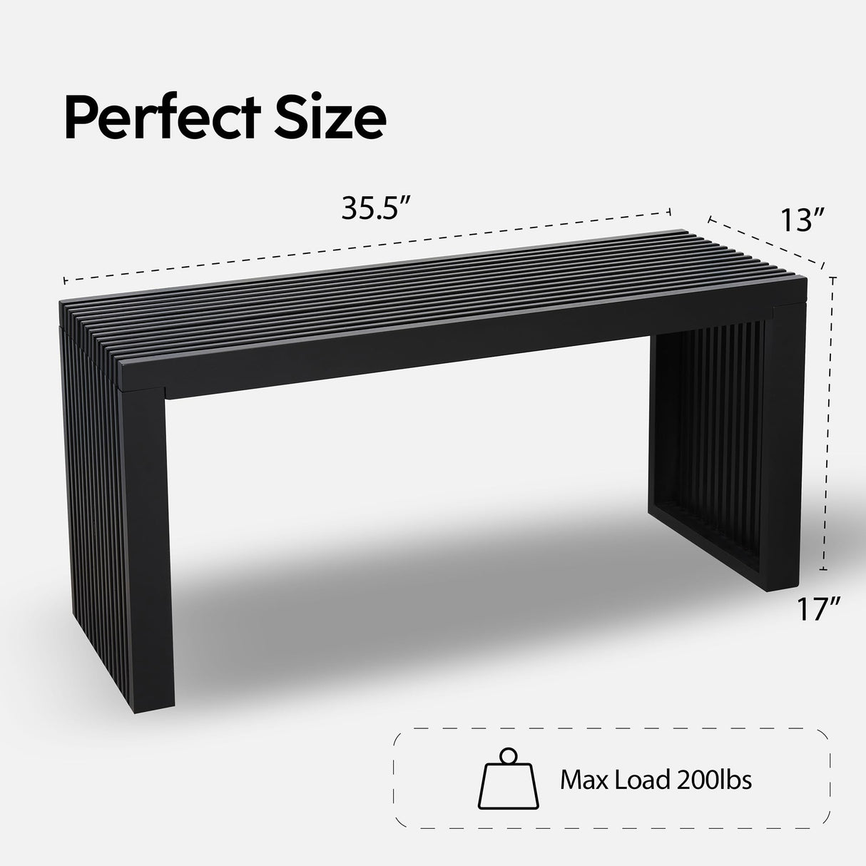 Bamboo Natural 36 inch Wooden Bench, Small Wood Benches for Entryway, Living & Dining Room, Kitchen, Bedroom, Bathroom, Hallway, Front Door, For Indoor & Outdoor Patio Use, Mid Century Modern Decor SWEVEN