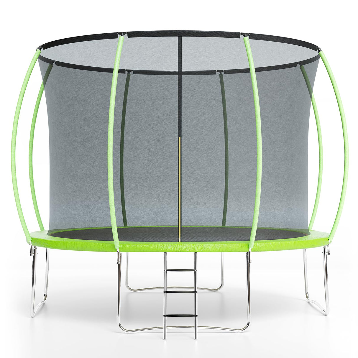 Garveetools Trampoline 10FT 12FT 14FT 16FT with Enclosure & Ladder, ASTM Approved Heavy-Duty Outdoor Recreational Trampoline for Kids Adults, 440LB Capacity (Green, 12FT) Garveetools