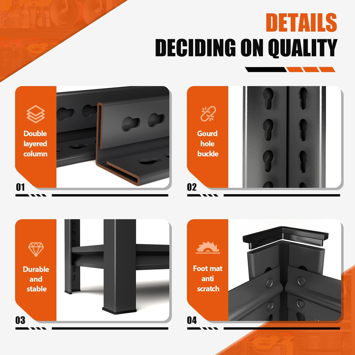 Heavy Duty 5-Tier Garage Shelf Steel Unit 3000lb Capacity | Garage & Basement Storage | Industrial Metal Shelving for Warehouse Workshop | Adjustable Rust-Resistant (72"H x 36"W x 16"D, Black) Hymnxemo