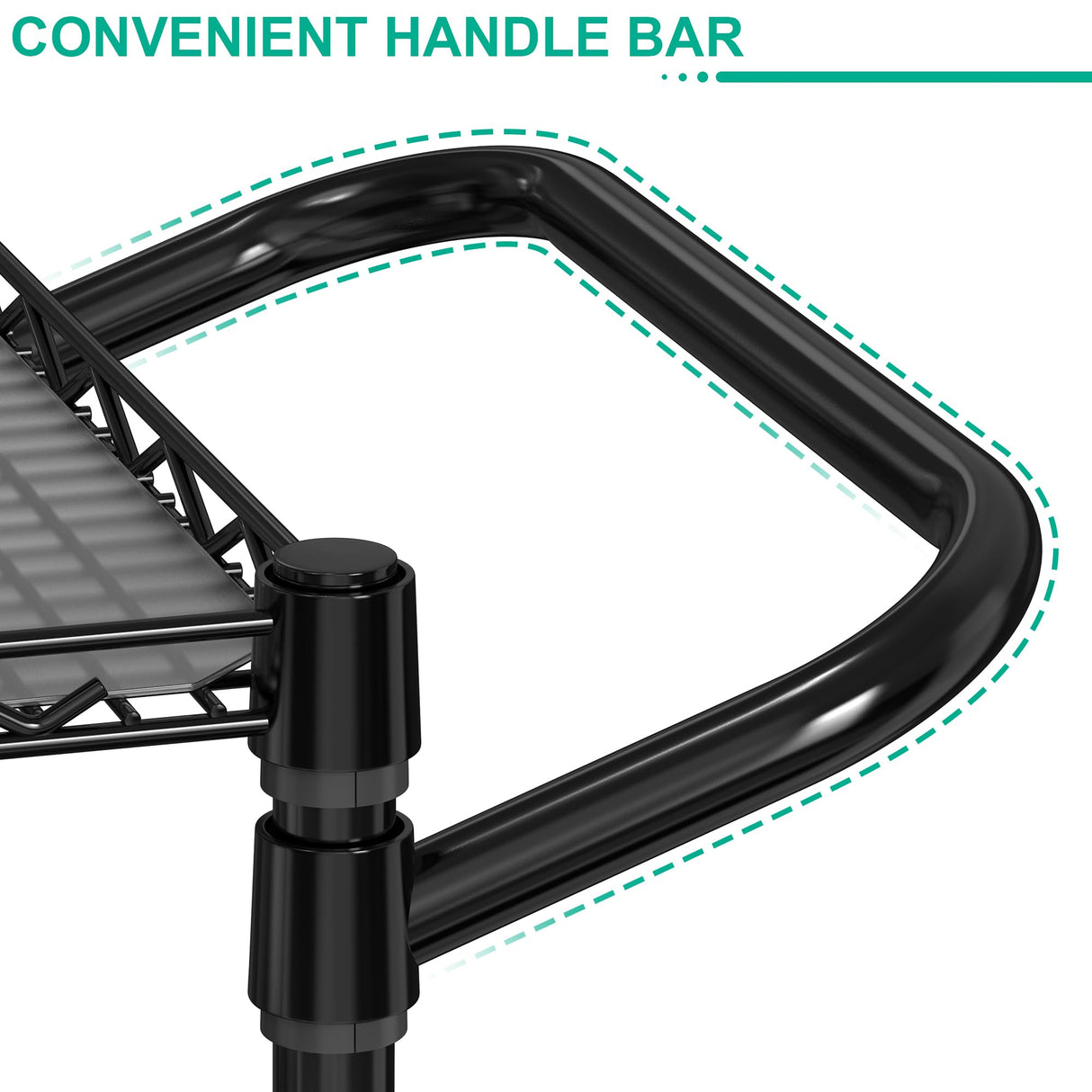 Folews Heavy Duty Rolling Cart with Wheels, 3 Tier Commercial Grade Utility Cart Metal Kitchen Storage Trolley Wire Cart Food Storage Cart Service Cart with Handle Bar & Shelf Liner, Black Folews