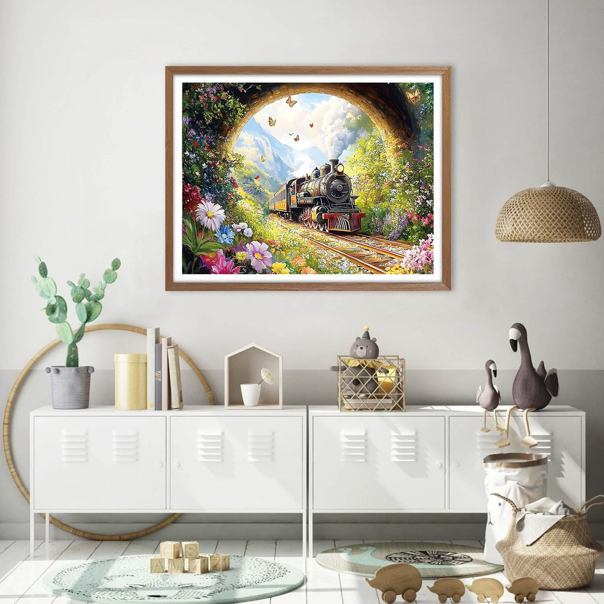 Fairyland JinWenn Diamond Art Kits for Adults Beginner, Steam Train Diamond Painting Kits 5D Diamond Dots Gem Art Crafts with Tools,Round Full Drill Funny Crafts for Home Wall Decor&Gift-12x16 inch Fairyland JinWenn