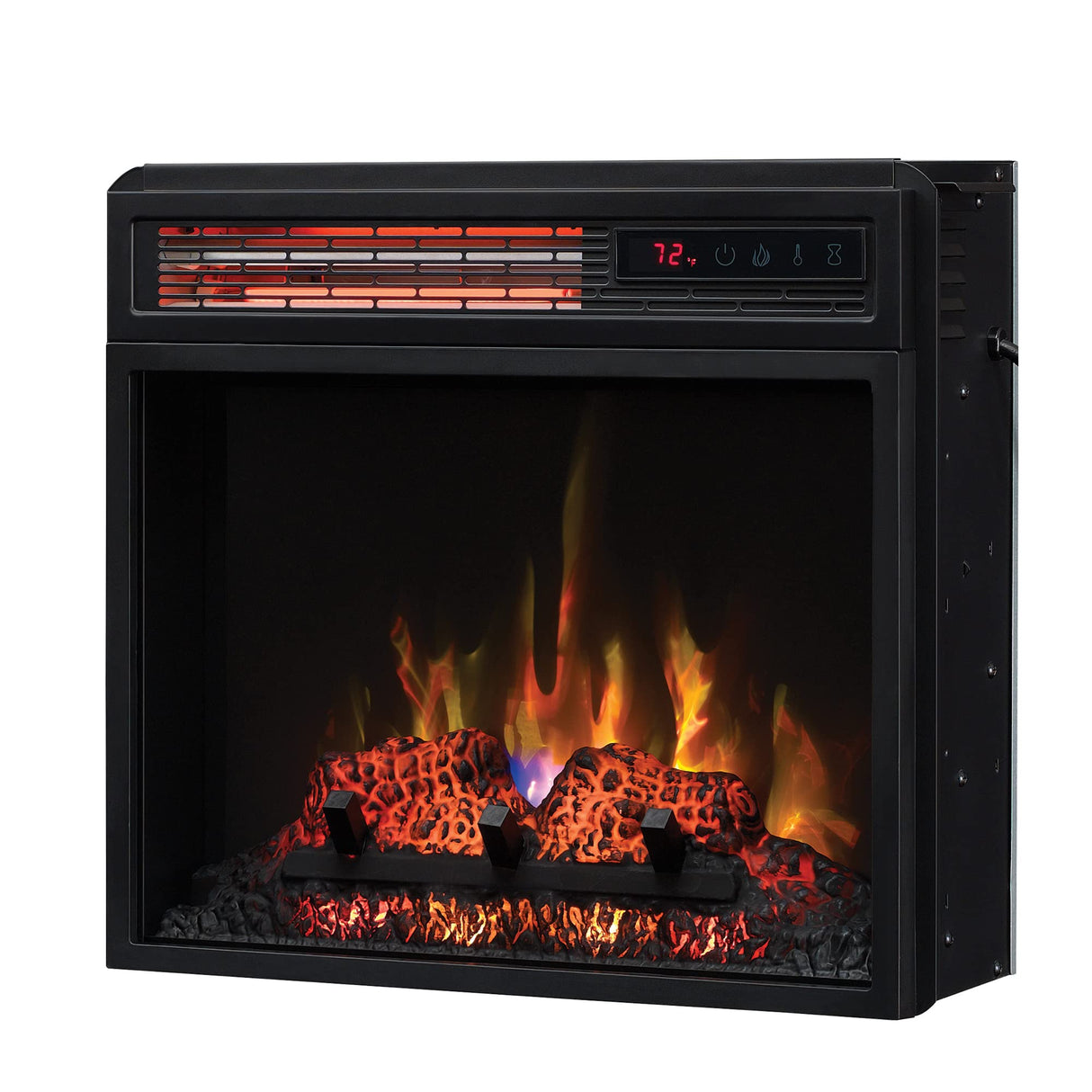 ClassicFlame 18" Infrared Quartz Electric Fireplace Insert with Safer Plug, Black ClassicFlame