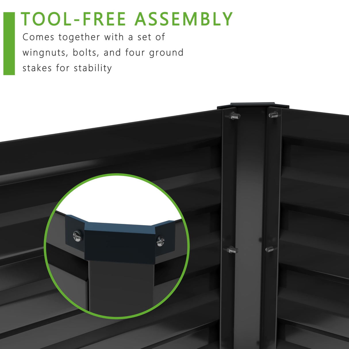 DIIYIV 2PCS 8x4x1FT Galvanized Raised Garden Bed Kit,Vegetable Boxes-Rectangle Metal Flower Box,Large Planter Raised Beds Outdoor Garden for Planting,Fruit,Herb-Black DIIYIV