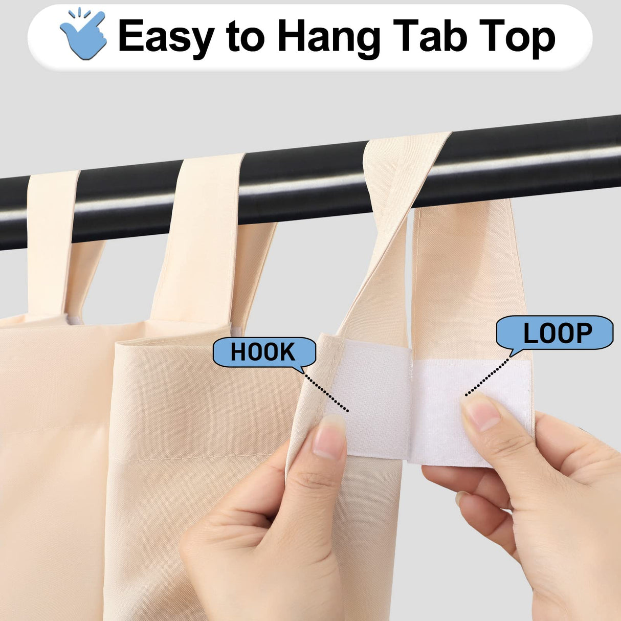 OutdoorLines Waterproof Outdoor Curtains for Patio - Windproof Tab Top Gazebo Curtain Panels - Privacy Sun Blocking Outside Curtain Set for Porch, Pergola and Cabana 54 x 84 inch, Beige, 2 Panels OutdoorLines