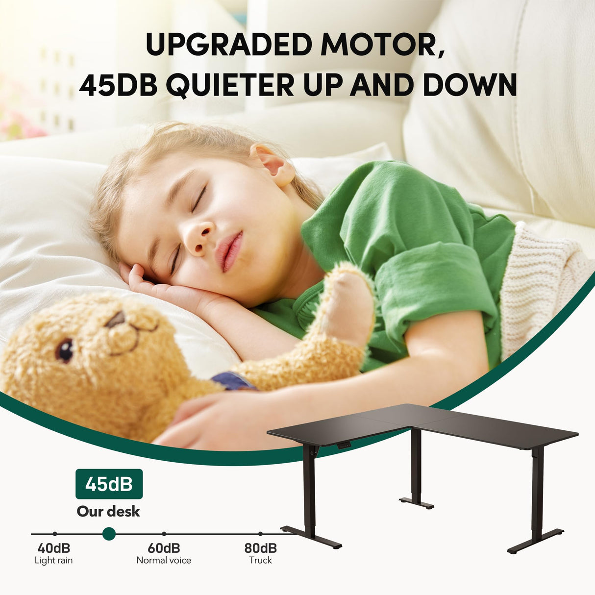 FEZIBO L Shaped Standing Desk, 63" Corner Standing Desk with Electric Adjustable Height, L Shaped Adjustable Desk with Splice Board, Black FEZIBO