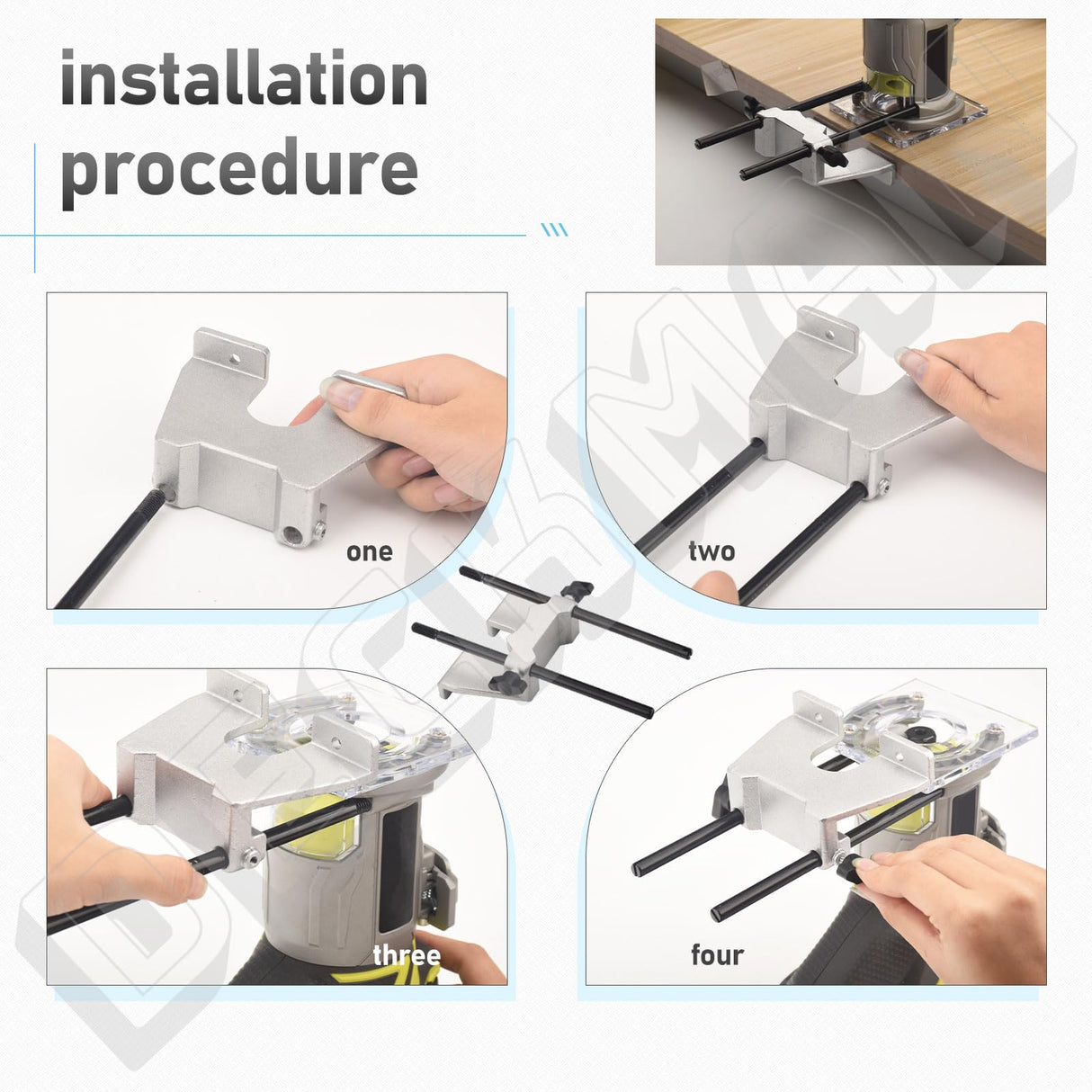 DECKMAN 204358001 Edge Guide Assembly & Battery Holder Kit Compatible with Ryobi P601 P206 18V One+ Trim Router, Pcl424, Pcl424B, for Ridgid R2401, Battery Holder Fit 18V Batteries DECKMAN