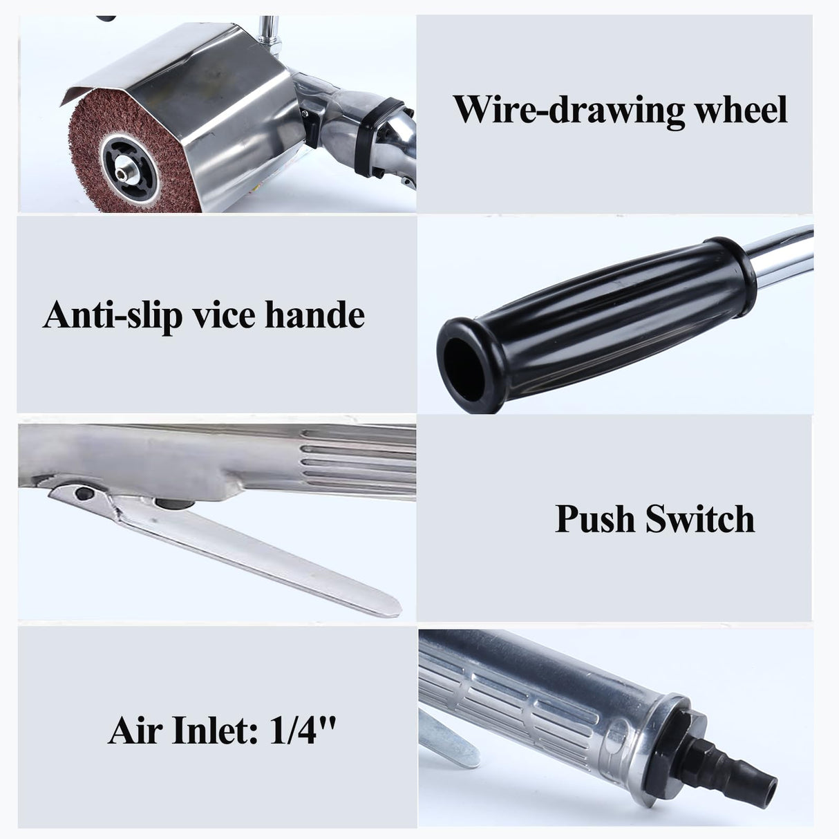 Burnishing Polishing Machine,Pneumatic Surface Conditioning Tool,Handheld Wheel Polisher Sander Wire Drawing Machine for Stainless Steel Metal Wood Polishing,2500RMP YPCOO