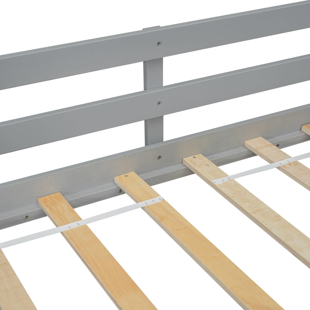 Bellemave Twin Size Kids Low Loft Bed,House Loft Bed with Slide and Ladder,Solid Wood Low Loft Bed with Safety Guardrails for Girls Boys,Grey Bellemave