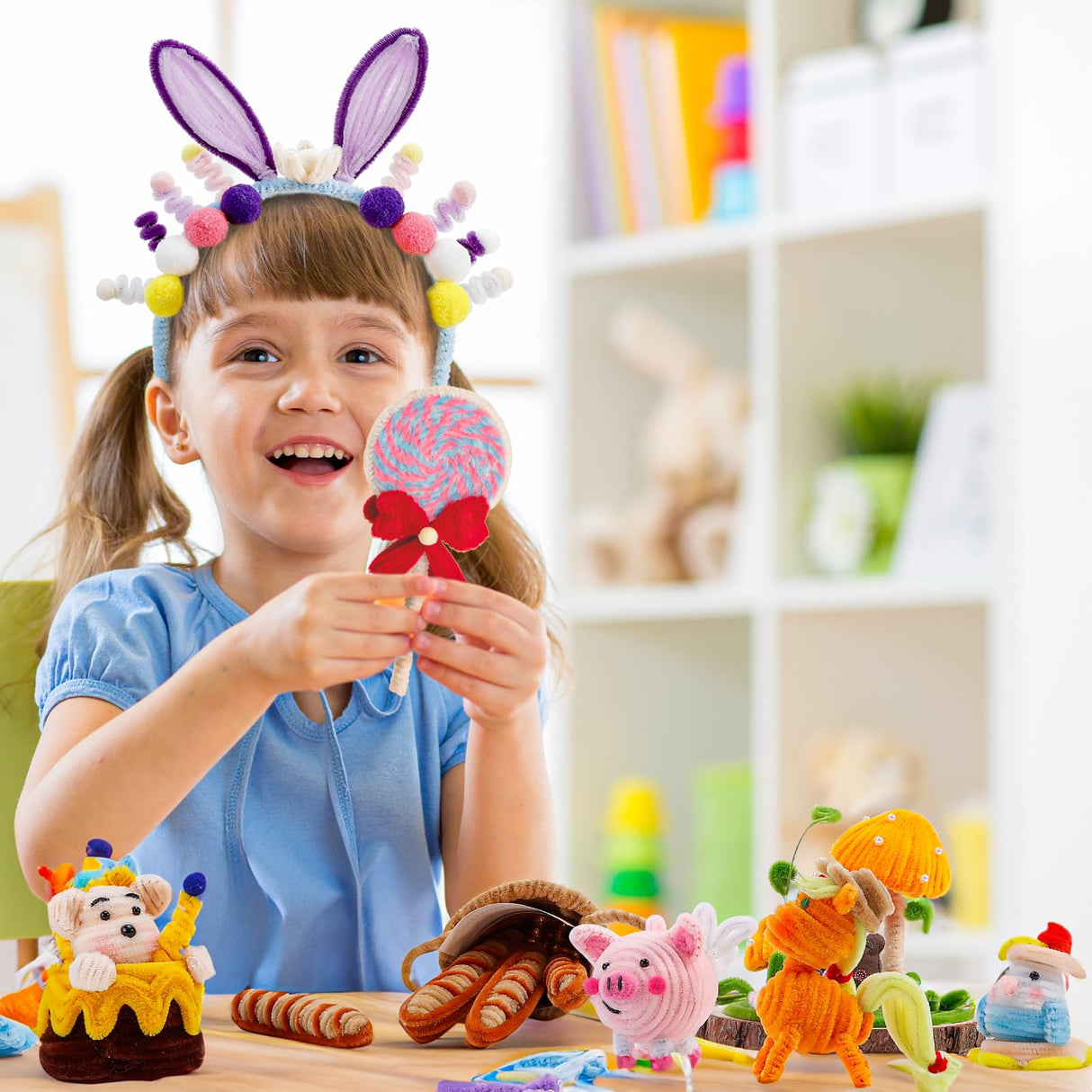 Caydo 500 Pieces Pipe Cleaners Flower Set, Chenille Stems, Pipe Cleaner Craft Supplies Bulk Fluffy Fuzzy Sticks for DIY Art Projects Creative Gift Party Decorations (Macaron) Caydo