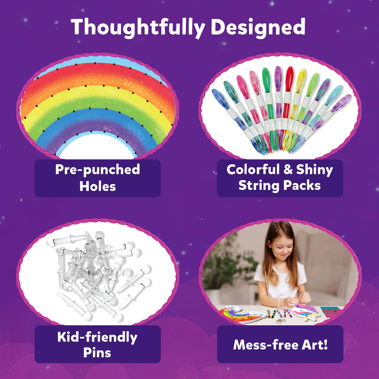 Skillmatics String Art Activity - Unicorn Magic, Mess-Free Art for Kids, Craft Kits & Supplies, DIY Decor & Creative Activity, Gifts for Girls & Boys Ages 6, 7, 8, 9, 10, 11, 12 Skillmatics