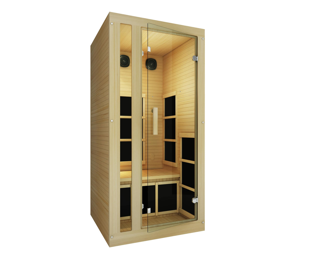 JNH Lifestyles Joyous 1 Person Canadian Hemlock Wood Far Infrared Sauna JNH Lifestyles