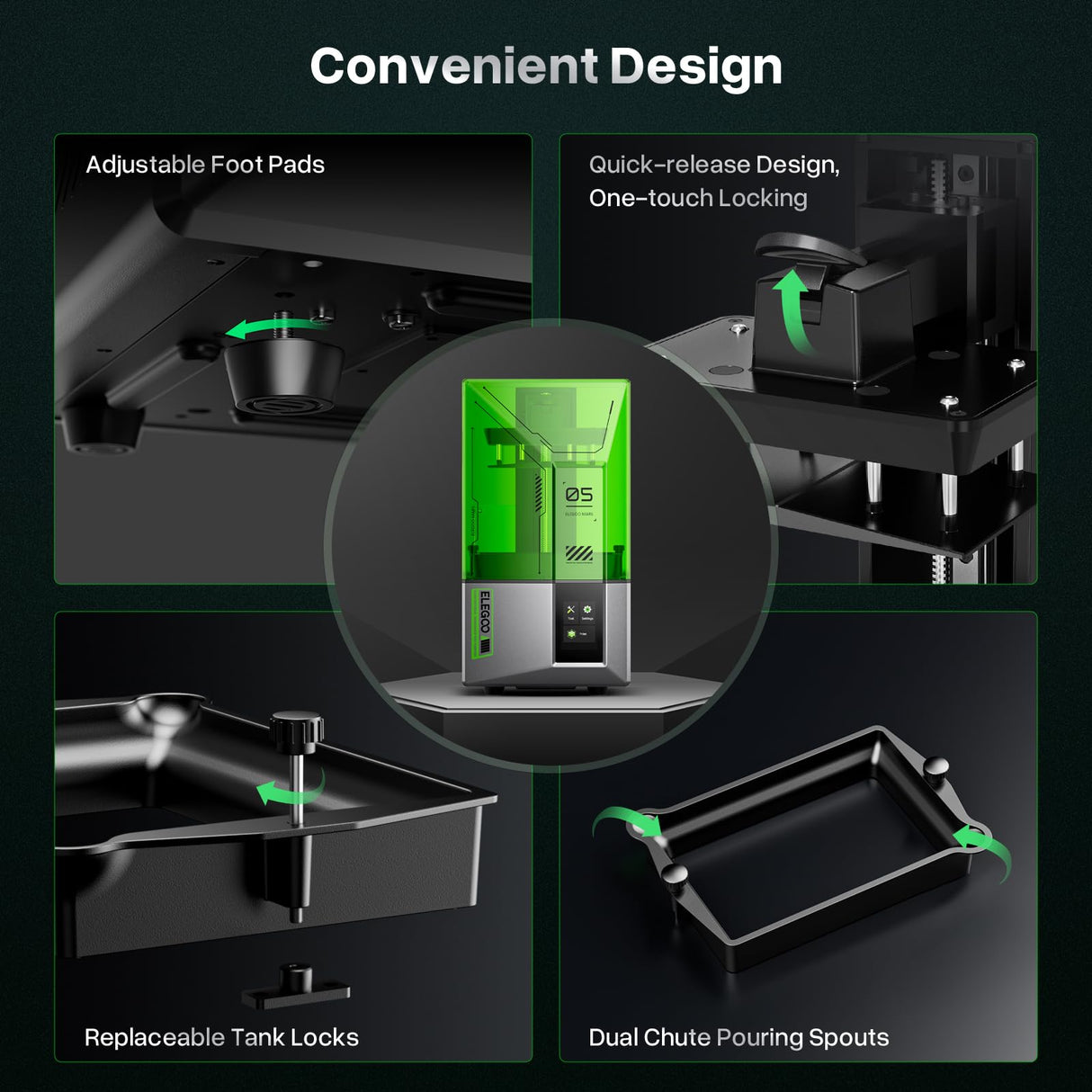 ELEGOO Mars 5 MSLA Resin 3D Printer, Smart Mechanical Sensor, Intelligent Automatic Leveling, COB Light Source, 6.6-inch Mono 4K LCD Screen, Large Printing Size 143.43 x 89.6 x 150 mm³ ELEGOO