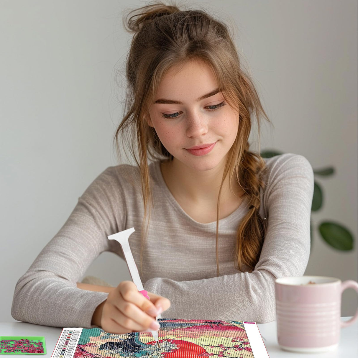 SENQAO Wave Diamond Painting Kits for Adults, Sunset Diamond Art Paintings Kit for Beginners, 5D Full Drill Diamand Paintings Kits, Gem Art Crafts for Adults Wall Decor 12x16inch (Cherry Blossom Tree) SENQAO