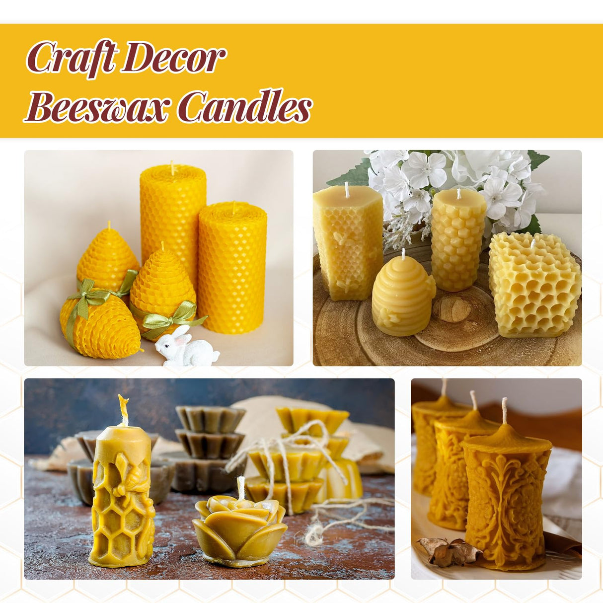 KQU Beeswax Candle Making Kit for Adults, 5lb Beeswax, LED Display Wax Melter, Cotton Wick, Wick Stickers KQU