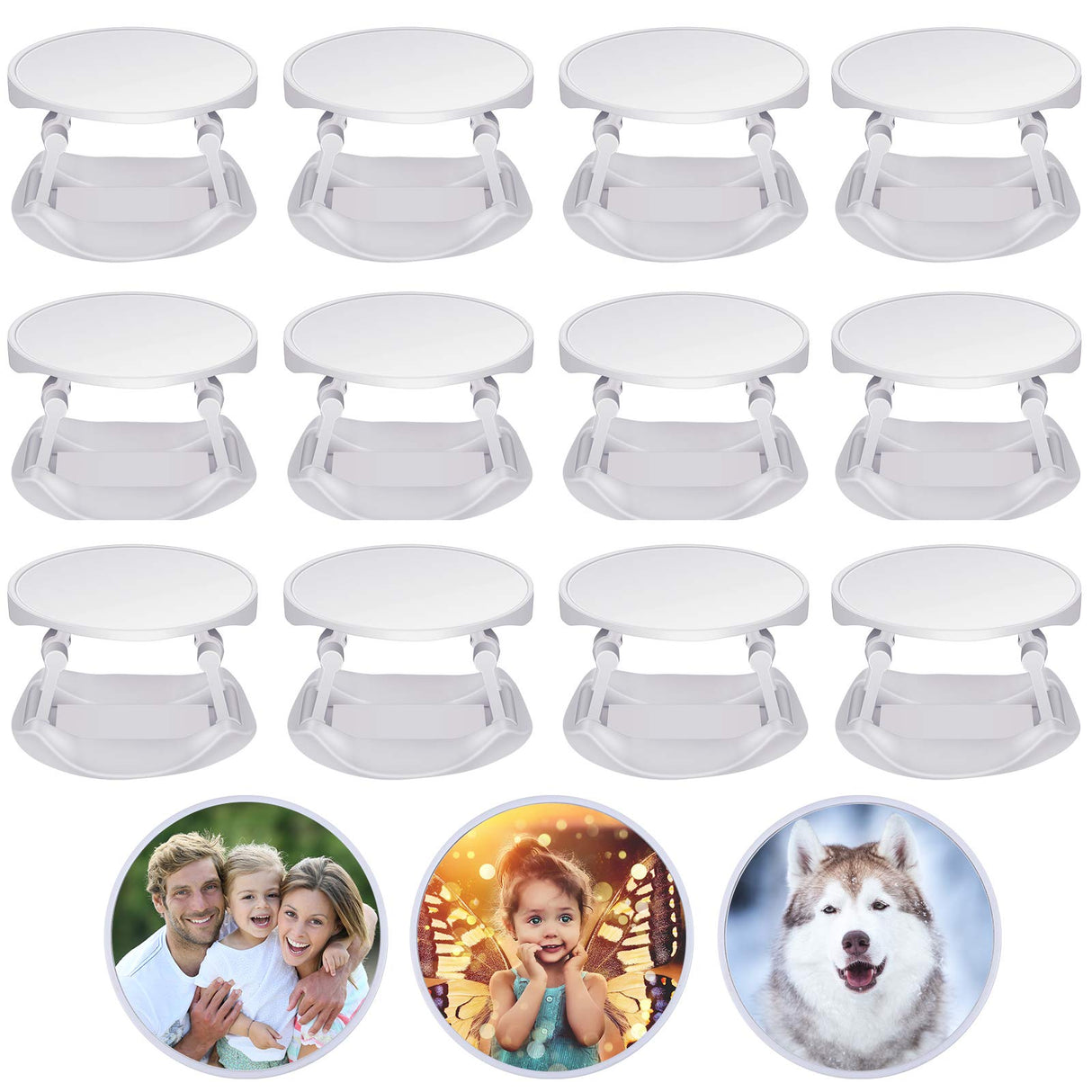 15 Pieces Blank Sublimation Phone Holders Collapsible Tablets and Cell Phones Grip Holder Adhesive Blank Finger Stand Holder with Double-Sided Tape (White) Weewooday