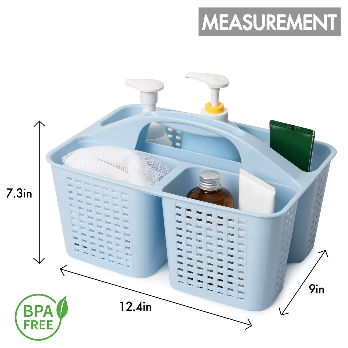 Tiawudi Portable Shower Caddy, Caddy Organizer with Handle, Plastic Shower Basket Hold Soap, Shampoo, Hair Supplies and Beauty Products, Cleaning Supplies Organizer for Home, Dorm, Shelf and Cabinet Tiawudi