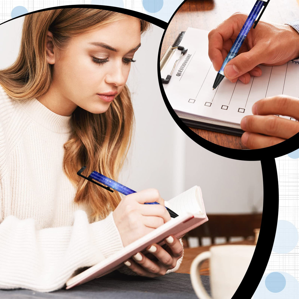 Sublimation Pens Blank Heat Transfer Pen Sublimation Ballpoint Pen with Shrink Wrap White Aluminum Customized Clip Pen School Supplies for Christmas DIY Office School Stationery Supplies (20 Set) Yexiya