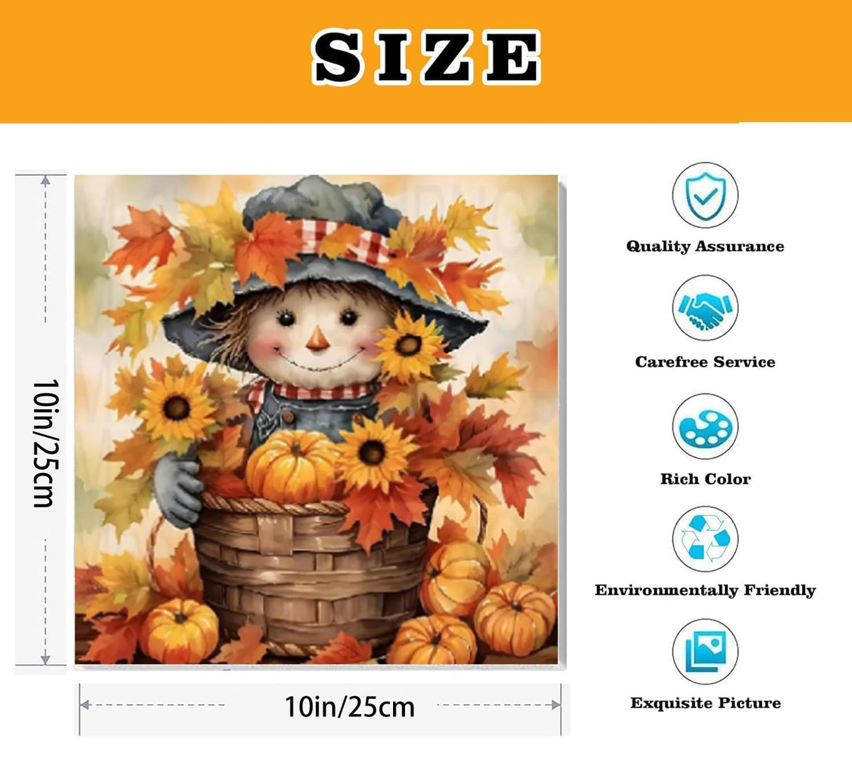 VIGEGU 2 Pack Thanksgiving Paint by Numbers Kit for Adults with Framed,Fall Scarecrow Ghost Pumpkin Paint by Number DIY Adult Paint by Number Kits for Wall Decor 10x10in VIGEGU
