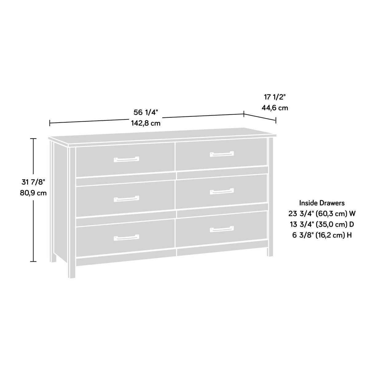 Sauder Cannery Bridge Dresser, Sindoori Mango finish Sauder