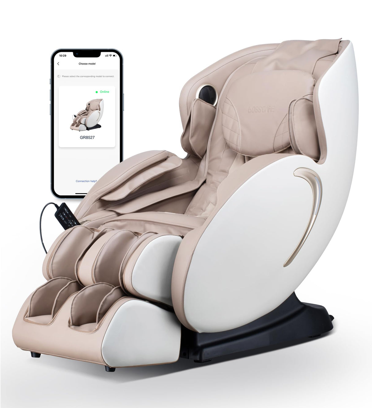 BOSSCARE Zero Gravity Massage Chair: 3D Full Body Airbags Shiatsu Massaging Chairs - SL Track AI APP Body Scanning Heating Recliner BOSSCARE