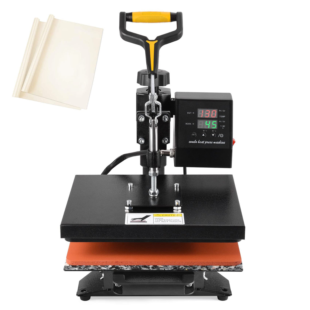 Slendor Heat Press Machine for T Shirts 12x10 Inch Digital T Shirt Pressing Machine 360-Degree Swing Away Heat Transfer Sublimation with Two Teflon Sheets Slendor