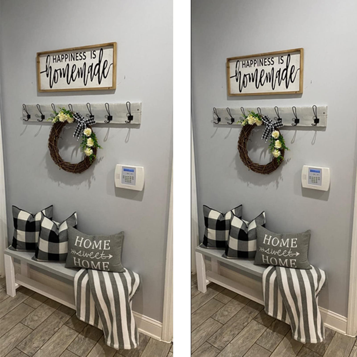 VAKADO Outdoor Farmhouse Buffalo Plaids Throw Pillow Covers 18x18 Set of 2 Black White Decorative Classroom Front Porch Classic Decor Retro Boho Cushion Cases Fall Home Rustic Check for Couch Patio VAKADO
