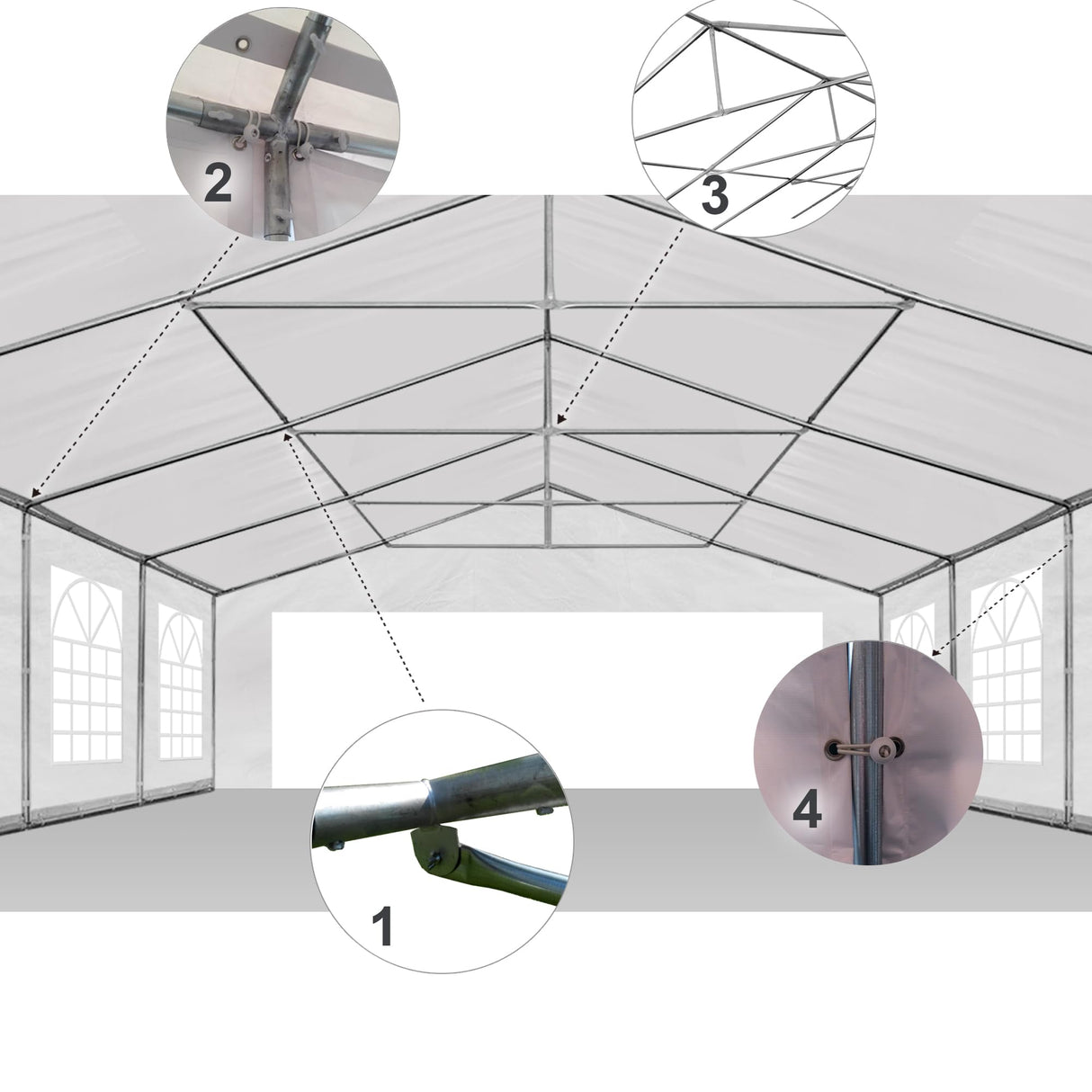 AMERICAN PHOENIX Party Tent 40x20 Heavy Duty Large White Roof Commercial Fair Car Shelter Wedding Events Canopy Tent (40x20) AMERICAN PHOENIX