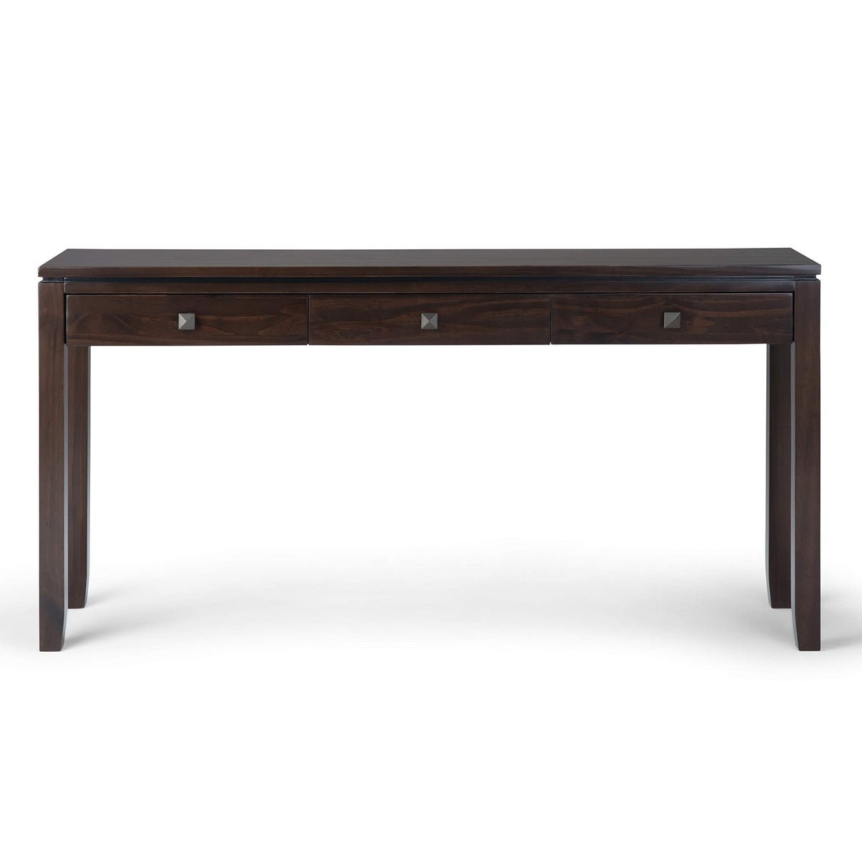 SIMPLIHOME Cosmopolitan SOLID WOOD 60 Inch Wide Contemporary Console Sofa Table in Mahogany Brown, For the Living Room, Entryway and Bedroom SIMPLIHOME