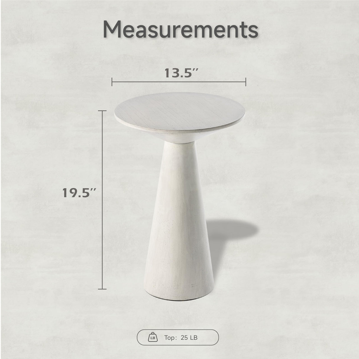 COZAYH Farmhouse Pedestal Small End Table Round Martini Table Wood Plant Stand Rustic Drink Table for Small Space Living Room, Bedroom, White COZAYH