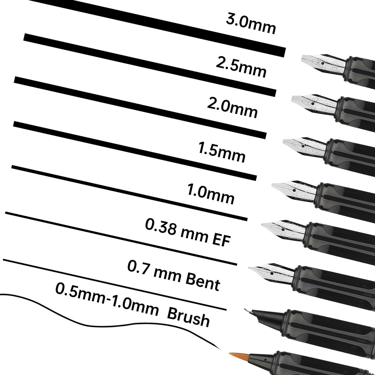 GC QUILL Calligraphy Pen Set 74pcs- 8 Calligraphy Fountain Pens with Varied Nibs, 66 Ink Cartridges(14 Colors)-Writing, Drawing, Calligraphy Practice for Beginner GC-F866 GC QUILL