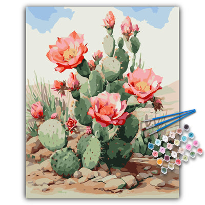 Paint by Numbers Kit for Adults Beginner, Cactus Acrylic Adult Paint by Number Kits on Canvas, Cactus Watercolor Oil Number Painting for Adults, Perfect for Home Decor Gift 16"x20"