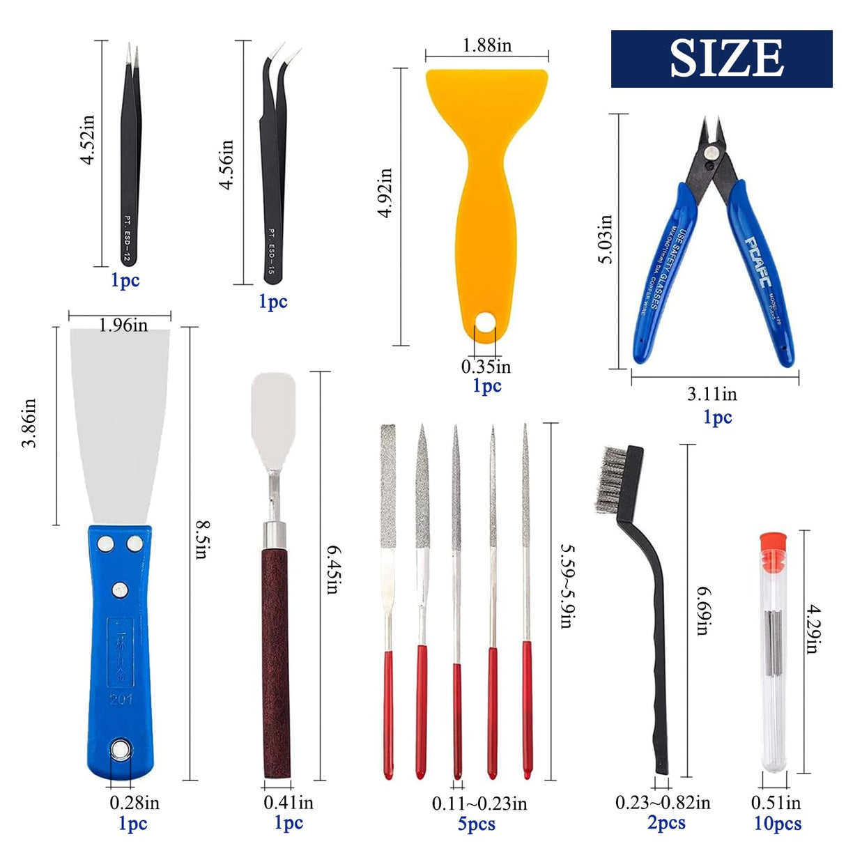 Lankki 23Pcs 3D Printer Tool Kit, 3D Printer Accessories Removal Tools Includes Nozzle Cleaning Kit, Putty Knife Scraper, Brushes, Tweezers, Diamond Files for 3D Prints Cleaning Finishing Lankki