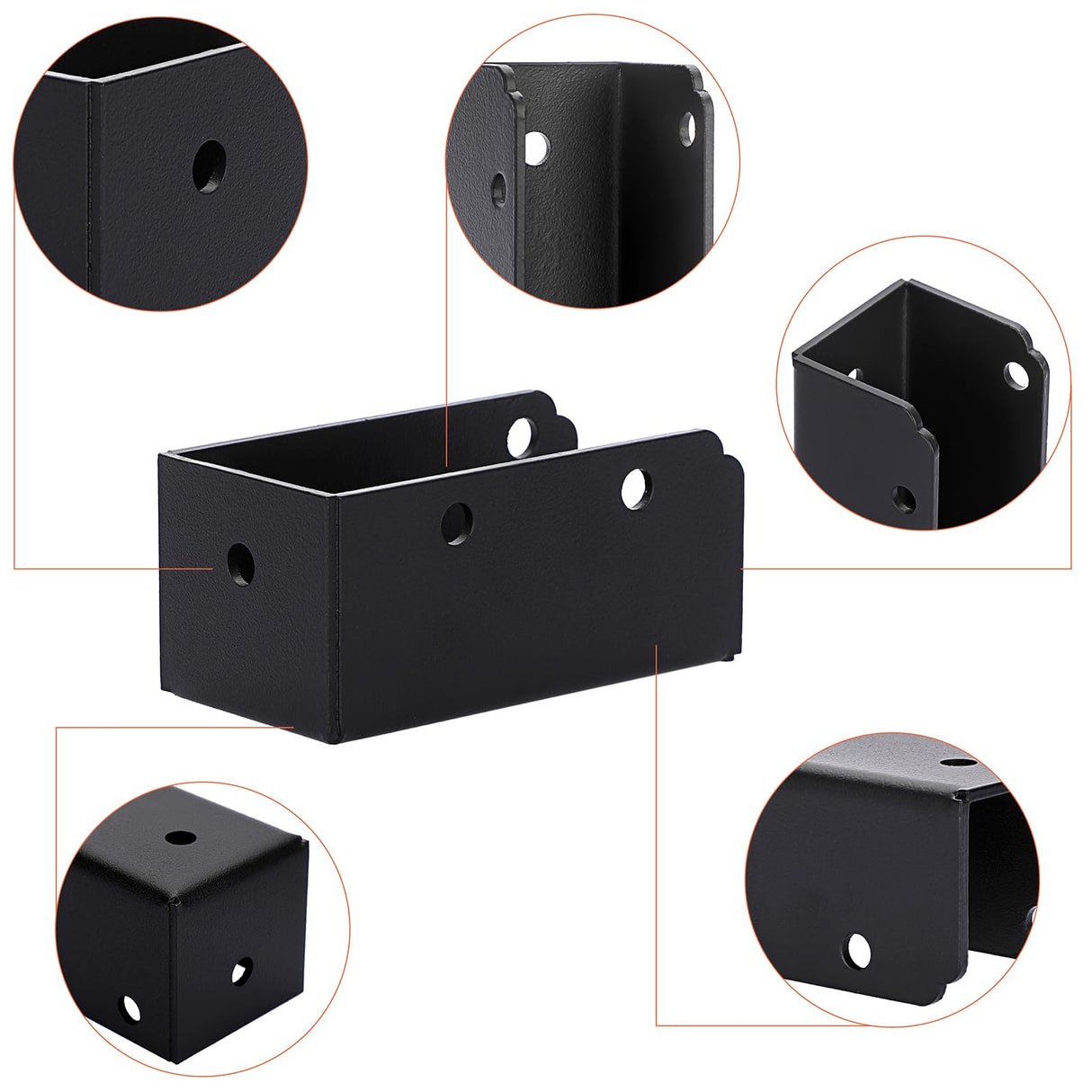 Sumnacon Deck Railing Bracket Connectors 24 pcs Stainless Steel Railing Bracket for 2''x4'' Wood Post Sturdy Railing Connectors with Screws for Fence Black Railing Bracket Kit for Deck Project Sumnacon