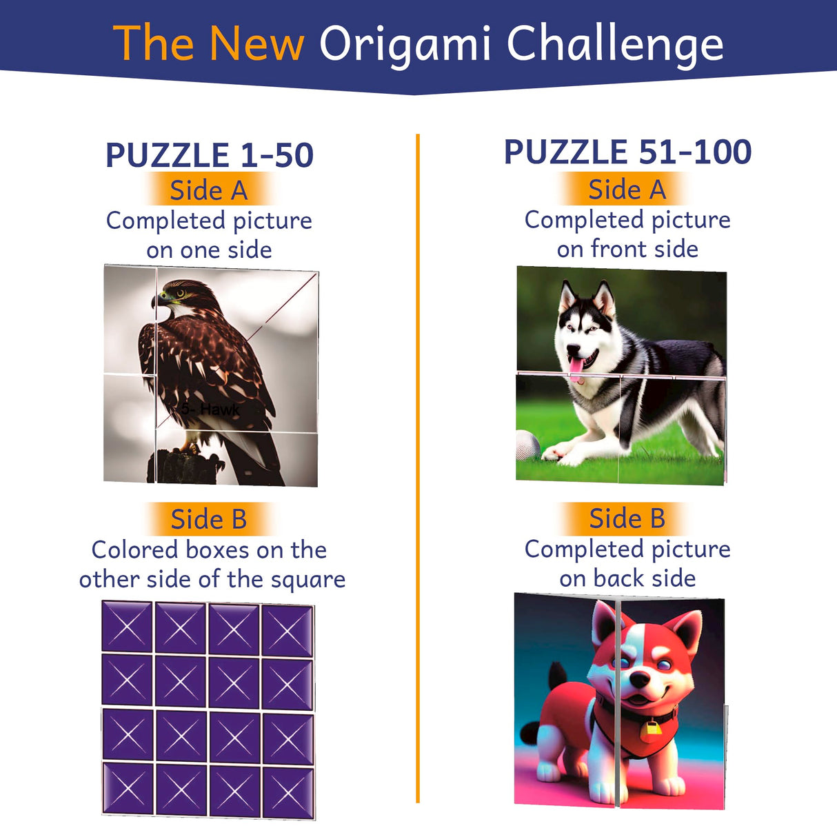 Puzzlefold Origami Kit Puzzle Games - 100 Puzzles, 200 Sheets Brain Puzzles for Adults, Teens, Paper Folding Challenge, Brain Teasers for Adults, Kids Ages 12-14 Teenagers, Teen Girls & Teen Boys Smartstoy