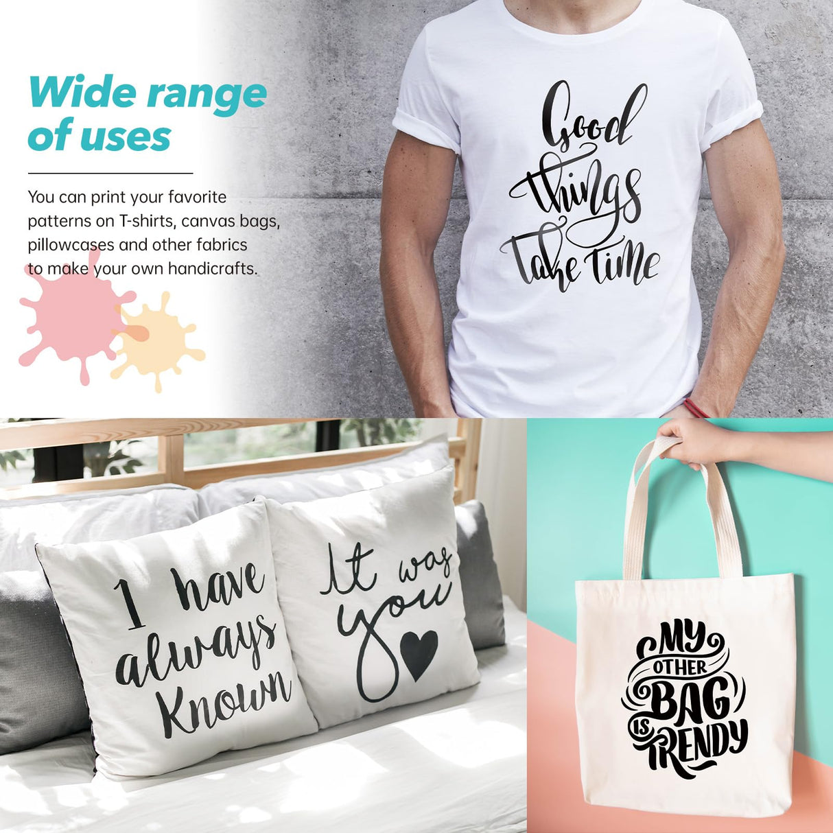 Ecoofor 47pcs All-in-One Set with 50W UV Exposure Lamp,2 Size Wood Screen Printing Frames, 4 Colors Screen Printing Ink, 10 A4 Size Inkjet Transparency Films Ecoofor