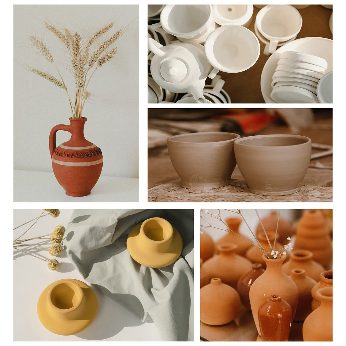 TORISING Air Dry Clay 10 LBs with 42 Pcs set Pottery Clay Tools Set for Hand Modeling and Throwing, Non-Toxic (White & Kit) TORISING