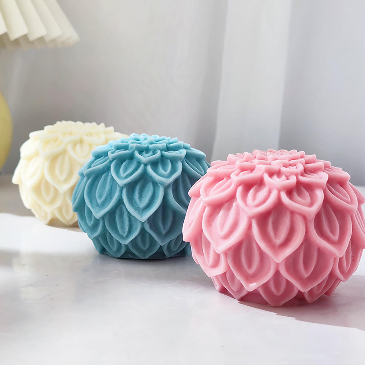 Lotus Ball Candle Mold Lotus Flower Mold Peony Mold Ball Mold Flower Resin Casting Mold Resin Making Molds Silicone Mold for Candle Home Decorate Mold Candle Making Mold 3D Animal Mold Clay Mold ESEENS