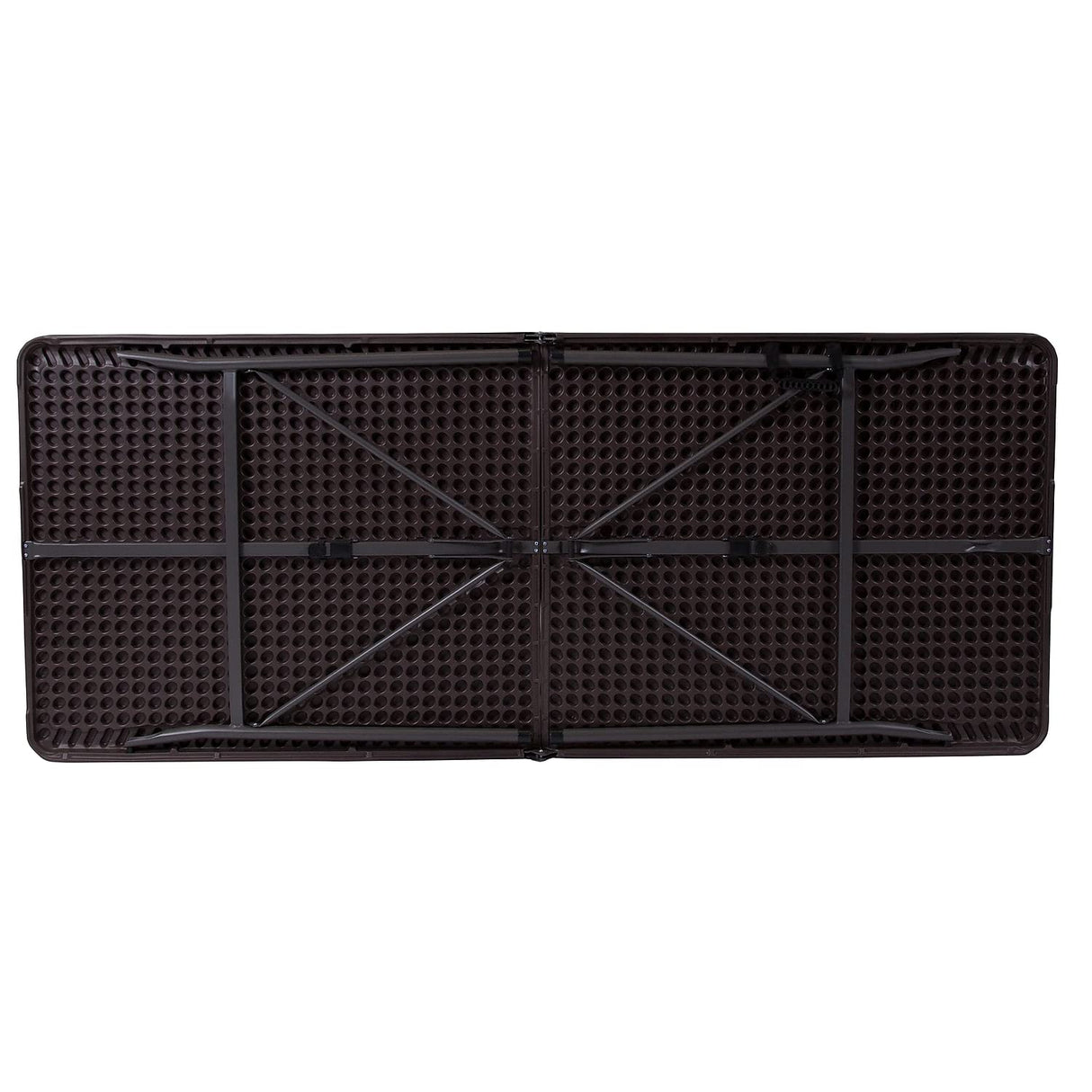 Flash Furniture Elijah 6-Foot Bi-Fold Brown Wood Grain Plastic Folding Table with Carrying Handle Flash Furniture