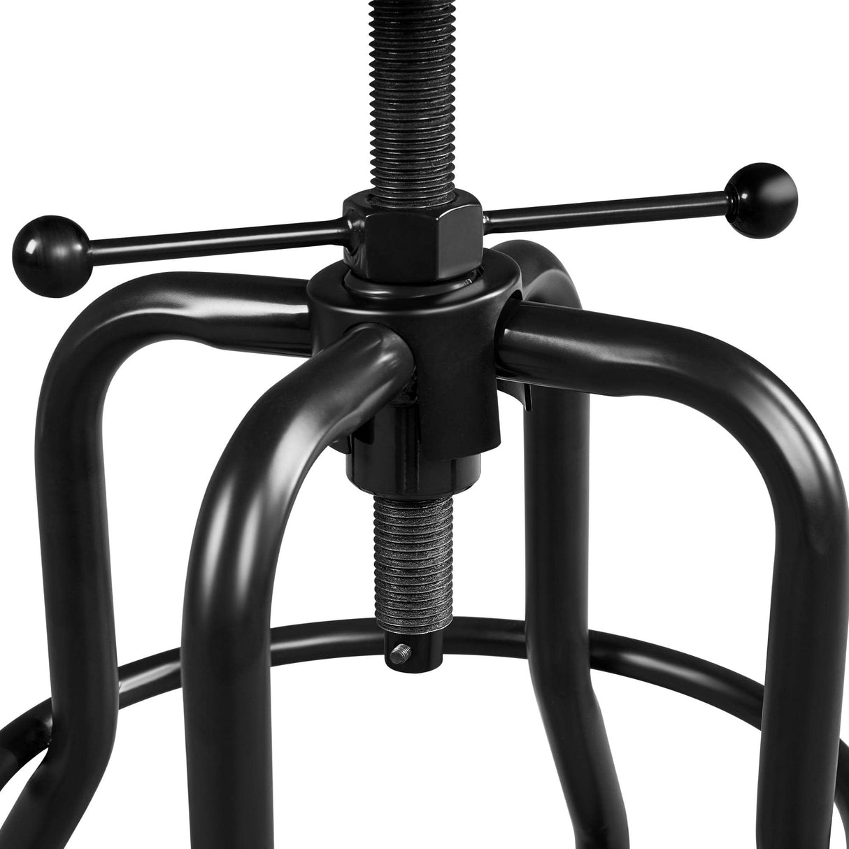 Yaheetech Industrial Bar Stools Vintage Counter Height Bar Stool with Round Faux Leather Seat Metal Stool Adjustable Kitchen Stool 21.5-28 Inch Tall Black, 1PCS Yaheetech