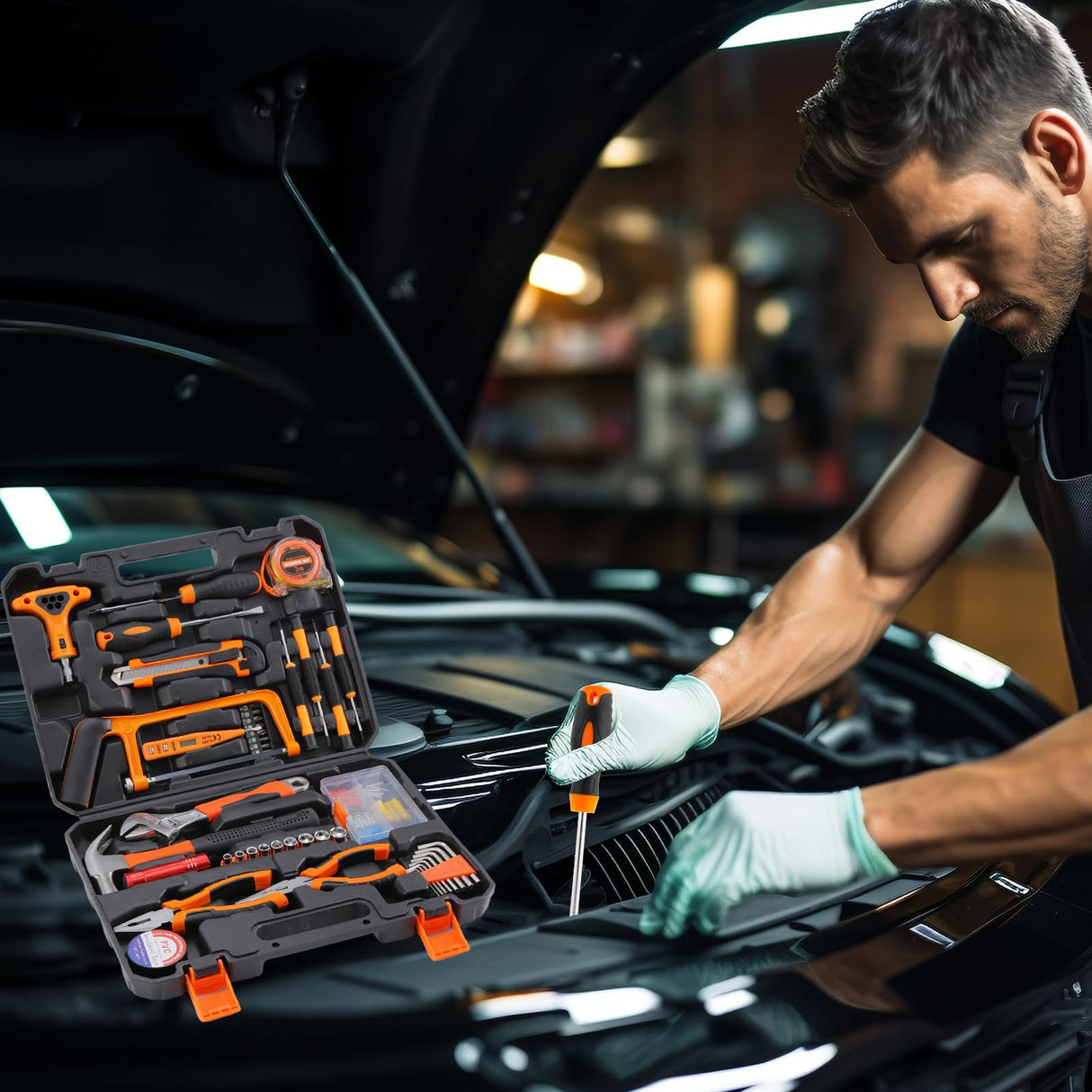 Home Tool Set - 20 Pieces Basic Mechanic Tool Kit with Toolbox Ideal Choice for Household Repair SPICIMOMO