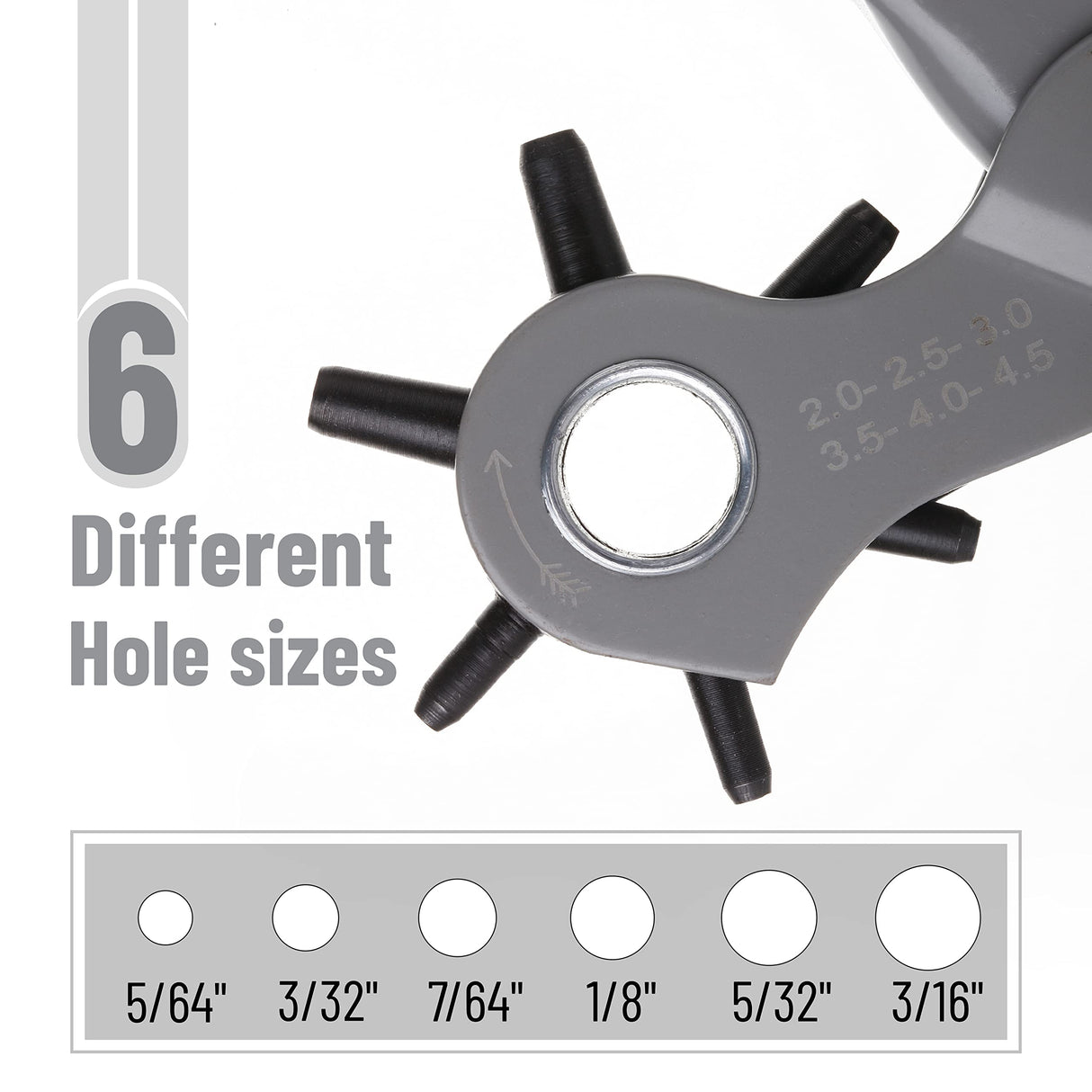 UNCO- Leather Hole Punch Tool, Multi Hole Sizes for Belts and Leather UNCO