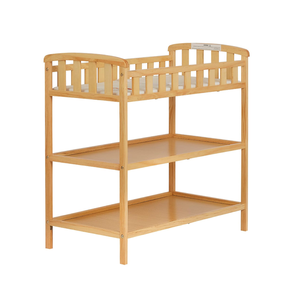 Dream On Me Emily Changing Table In Natural, Comes With 1" Changing Pad, Features Two Shelves, Portable Changing Station, Made Of Sustainable New Zealand Pinewood Dream On Me