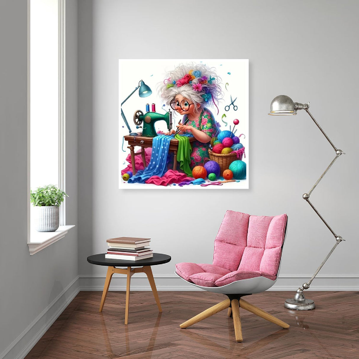 DIY Diamond Art Kits for Adults,Diamond Painting Kits for Adults,Simple Cartoon Grandma Full Drill Diamond Paintings for Beginners, 5D Paint with Diamonds Pictures Gem DIY Crafts Kits 14X14 Inch uuxsretaio