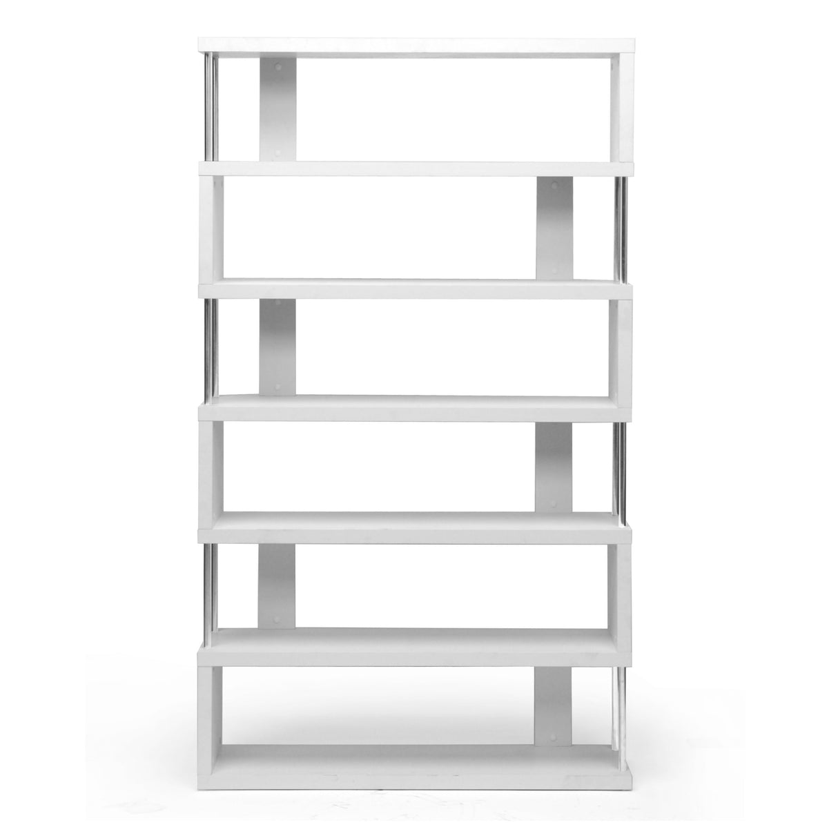 Baxton Studio Barnes 75.5-inch H 6-Shelf Bookcase, White (97-4834-HiT) Baxton Studio