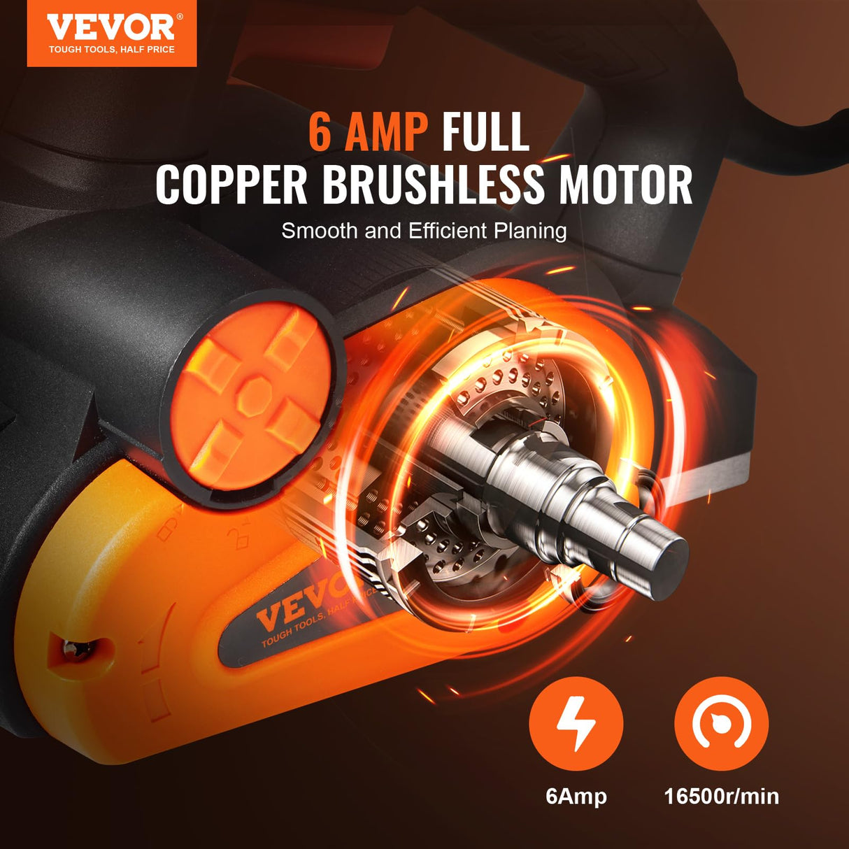 VEVOR Electric Hand Planer, 3-1/4" width Corded Electric Hand Planer, 16500 RPM High-Speed Powerful Electric Handheld Planers for Woodworking, Wood Chamfer DIY, Smooth Finish Carpentry Tool, FCC-SDoC VEVOR