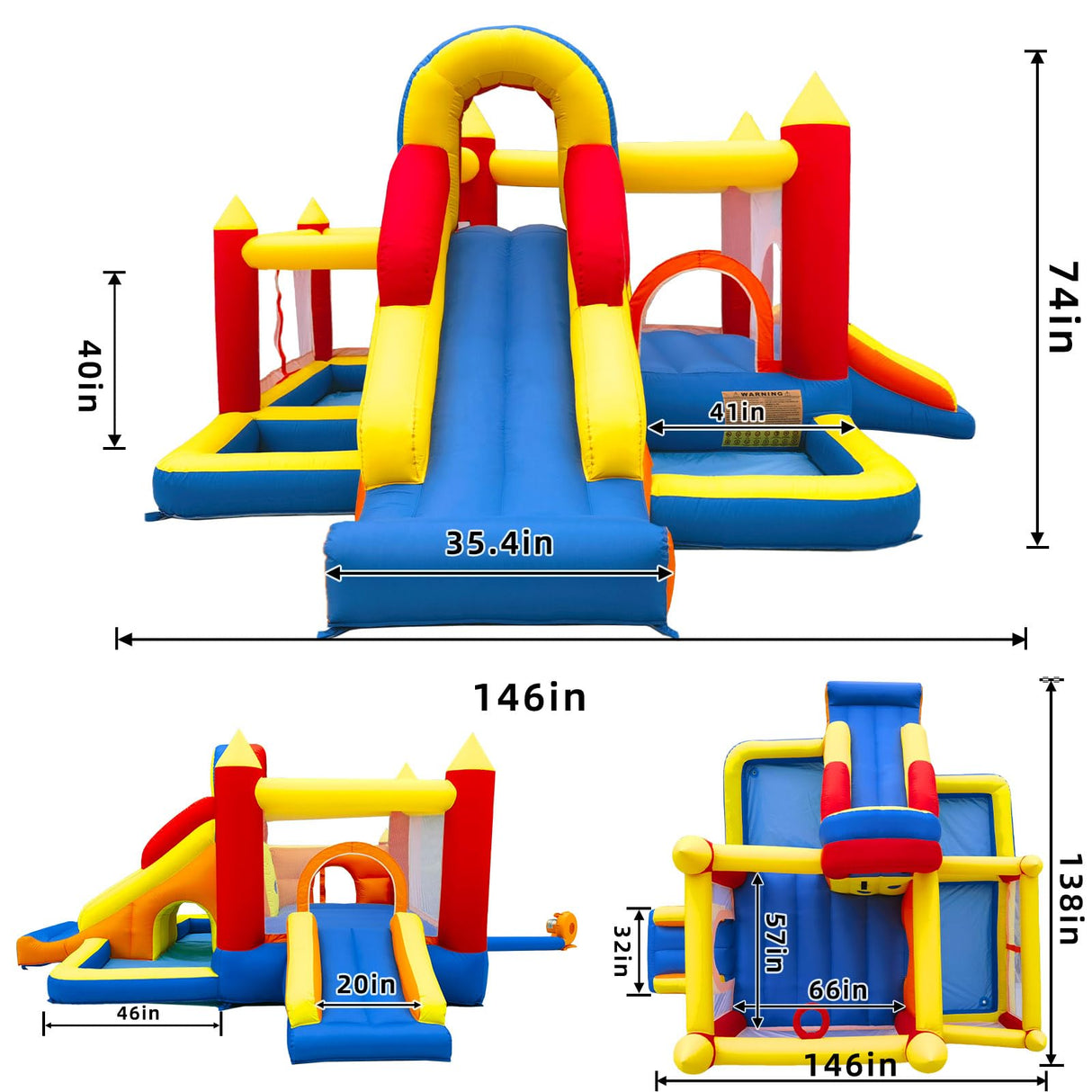 Umbalir Bounce House, Inflatable Bounce House for Kids 3-10, Kids Bounce House with Long Slide, Ball Pit/Pool, Obstacles, Tunnel, Climbing Wall, Bouncy House Indoor & Outdoor Toddler Bouncy Fun Umbalir