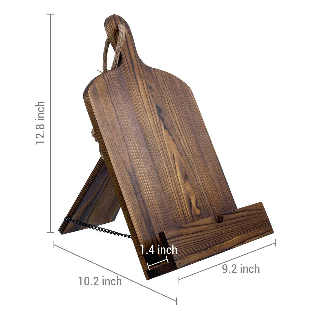 MyGift Cookbook Stand Recipe Book Holder with Brown Wood Cutting Board Design, Cookbook Holder for Countertop Display MyGift